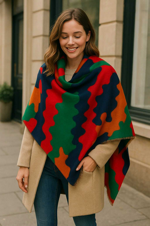 Colorful Shawl Poncho